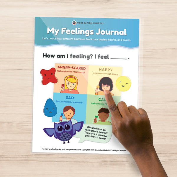 My Feelings Journal - PeaceMakers Generation Mindful - Generation Mindful, PLAYFUL - teach emotions parenting child therapy tool