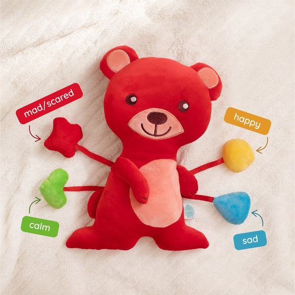 Red Bear SnuggleBuddies Emotions Plush - PeaceMakers Generation Mindful - Generation Mindful, Educational Toys - teach emotions parenting child therapy tool