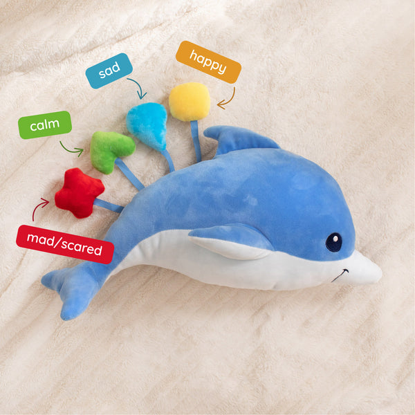 Blue Dolphin SnuggleBuddies Emotions Plush - PeaceMakers Generation Mindful - Generation Mindful,  - teach emotions parenting child therapy tool