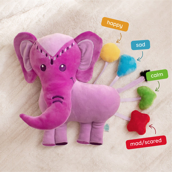 Violet Elephant SnuggleBuddies Emotions Plush - PeaceMakers Generation Mindful - Generation Mindful, Educational Toys - teach emotions parenting child therapy tool