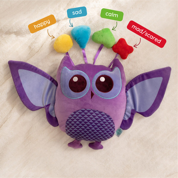 Indigo Owl SnuggleBuddies Emotions Plush - PeaceMakers Generation Mindful - Generation Mindful, Educational Toys - teach emotions parenting child therapy tool